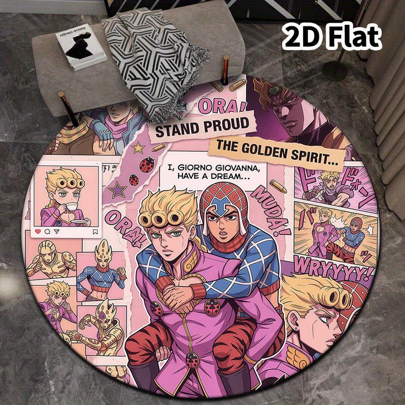 Ковер круглый ковер JoJo's Bizarre Adventure для гостиной, спальни, дивана, игровой комнаты, нескользящий коврик для пола