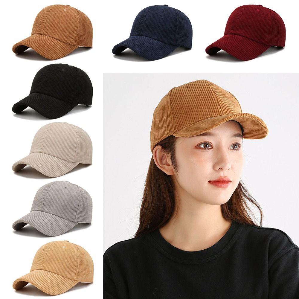Corduroy Corduroy Baseball Cap Adjustable Baseball Hat Casual Sun Hat  Women