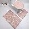 Нескользящий 3 шт./компл. ковер для унитаза, быстросохнущий полиэстер, мрамор, крышка для унитаза, коврик для ванной комнаты
