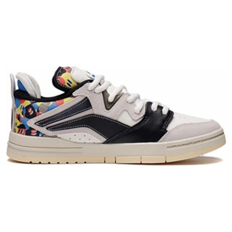 Li Ning Weiw Pro Leather Comfortable Versatile Non-Slip Shock Absorbing Durable Lightweight Low-Top Skate Shoes Men Sneakers AECS035-1