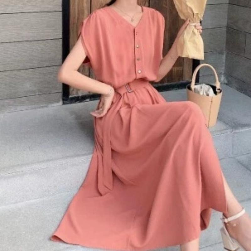 Chiffon Dress, Women's Summer Fashion Temperament, Very Fairy French Niche Knee Length Skirt
