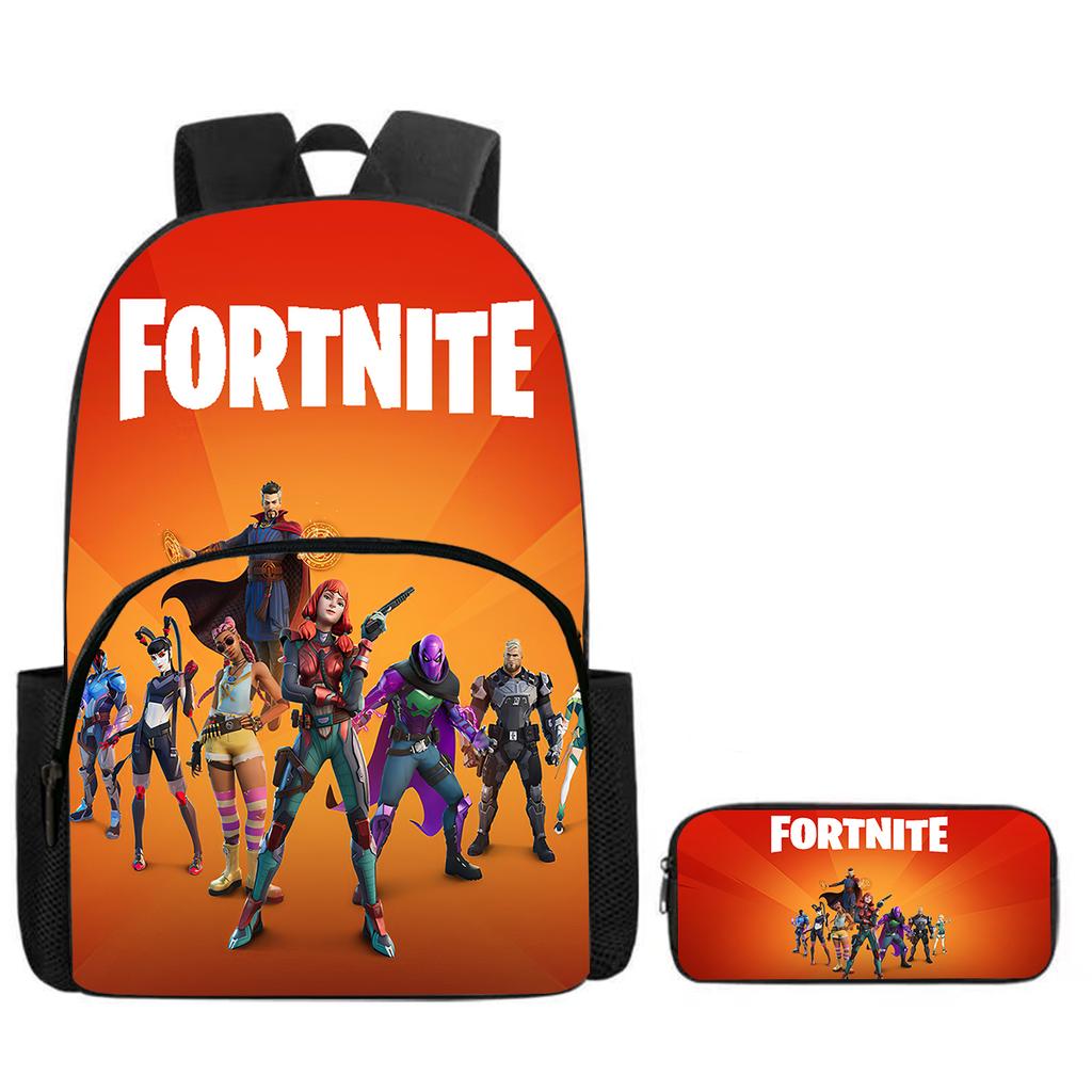 Мультяшный рюкзак Fortnite с передним карманом и пеналом, 2 шт. - Школьный набор для мальчиков и девочек 5-8 лет, Подарок на День знаний