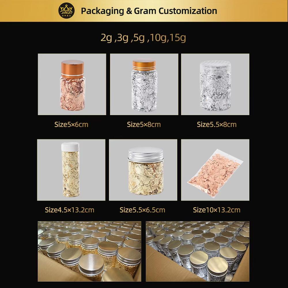 Nail Decoration Gold Silver Flake Foil Resin Copper New for Art DIY Crafts Pendant Metal Manufacture 2 Color 1-3 Days 3 Colors