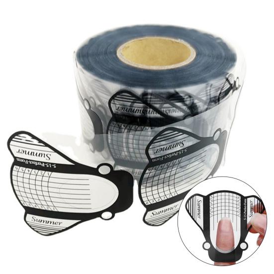 50 шт. модные прочные липкие пластиковые формы для ногтей, удлиненные, УФ-гелевые формы, бумажные наклейки, принадлежности