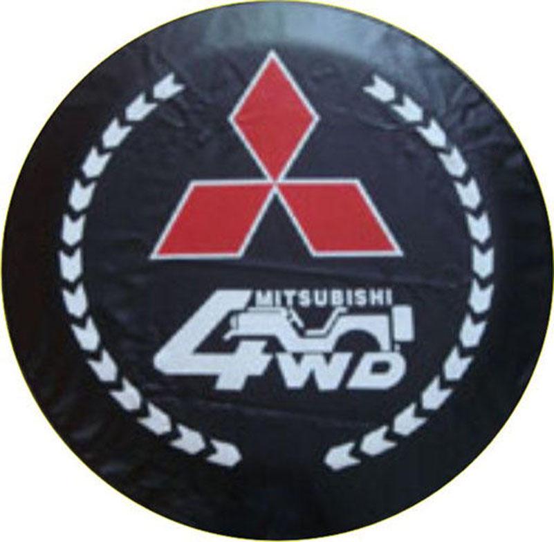 Черно-золотой чехол на запаску из ПВХ-кожи для Mitsubishi Pajero V73 Cheetah - Универсальная посадка для внедорожников.