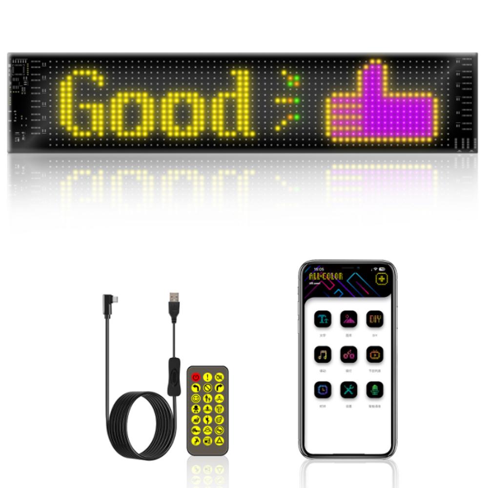 Светодиодная матричная панель Портативный гибкий дисплей BT Полноцветный автомобильный рекламный экран Управление через приложение IP65