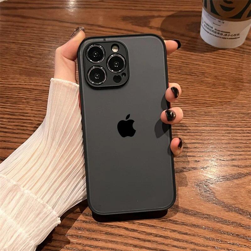 Luxury New Matte Transparent Phone Case For IPhone 13 12 11 Pro Max Square Shockproof Bumper Protect Cases Cover