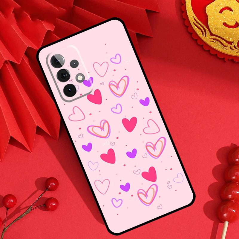 Чехол с мультяшным сердцем для девочек для Samsung Galaxy M34 M54 M32 M52 M15 M11 M12 M13 M14 M06 M16 M36 M56 M31 M53 M35 M55