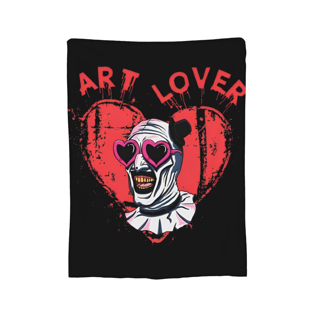 Terrifier Art The Clown Lover Knitted Blankets Flannel Halloween Super Soft Throw Blankets for Bedroom Sofa Bed Rug