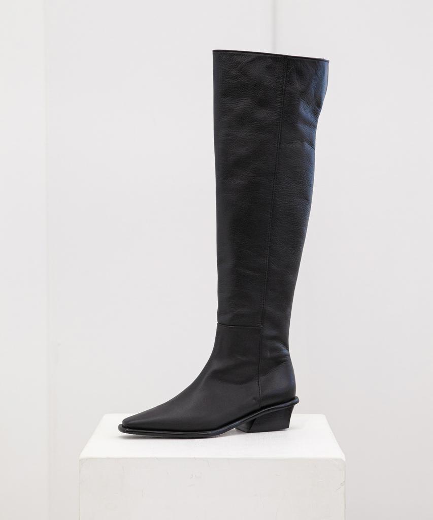 Twvp Collar Knee-High Boots 21F23Bk