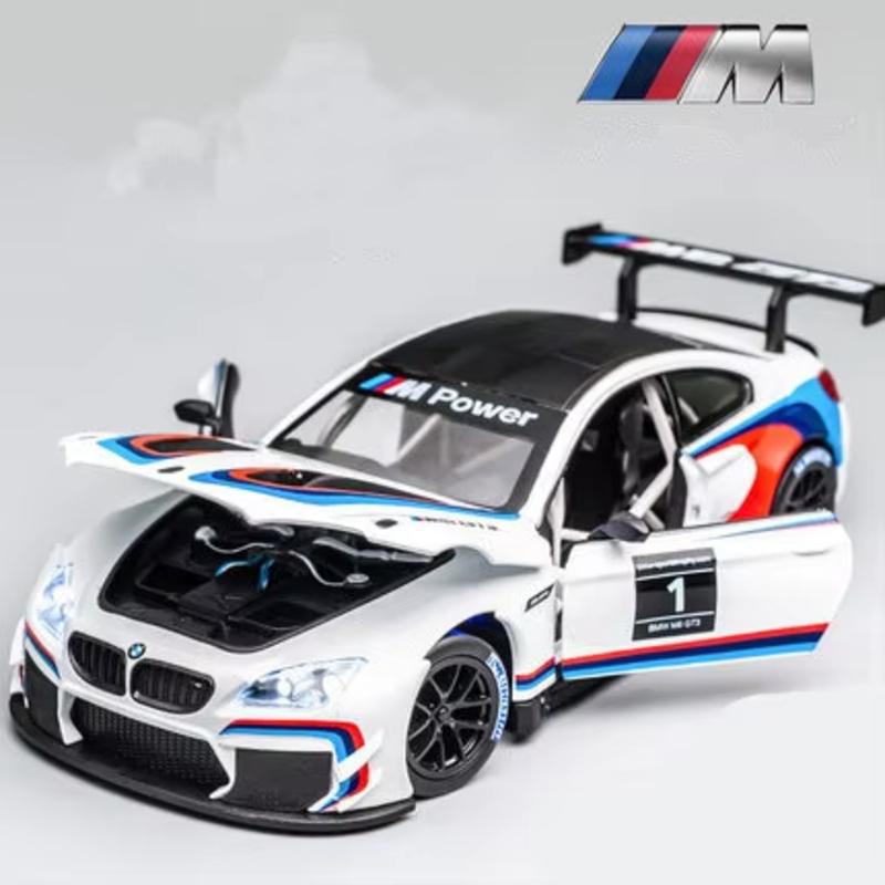 1:24 BMW M4 GT3 литой спортивный автомобиль модель игрушечная машинка литой металл модель транспортного средства имитация звука и света инерционный механизм коллекция детский подарок