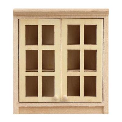 Мини-шкаф для DIY из массива дерева, поделка, мебель для кукольных домиков масштаба 1/12, для реалистичного декора спальни, кухни, модель, дизайн дома