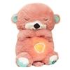 Baby Breathing Bear Baby Soothing Otter Plush Doll Toy Baby Kids Soothing Music Sleeping Companion Sound and Light Doll Toy Gift