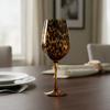 Glass Leopard Spot Highball Glass Vintage Drink Cup Ins Style Amber Leopard Goblet  Party