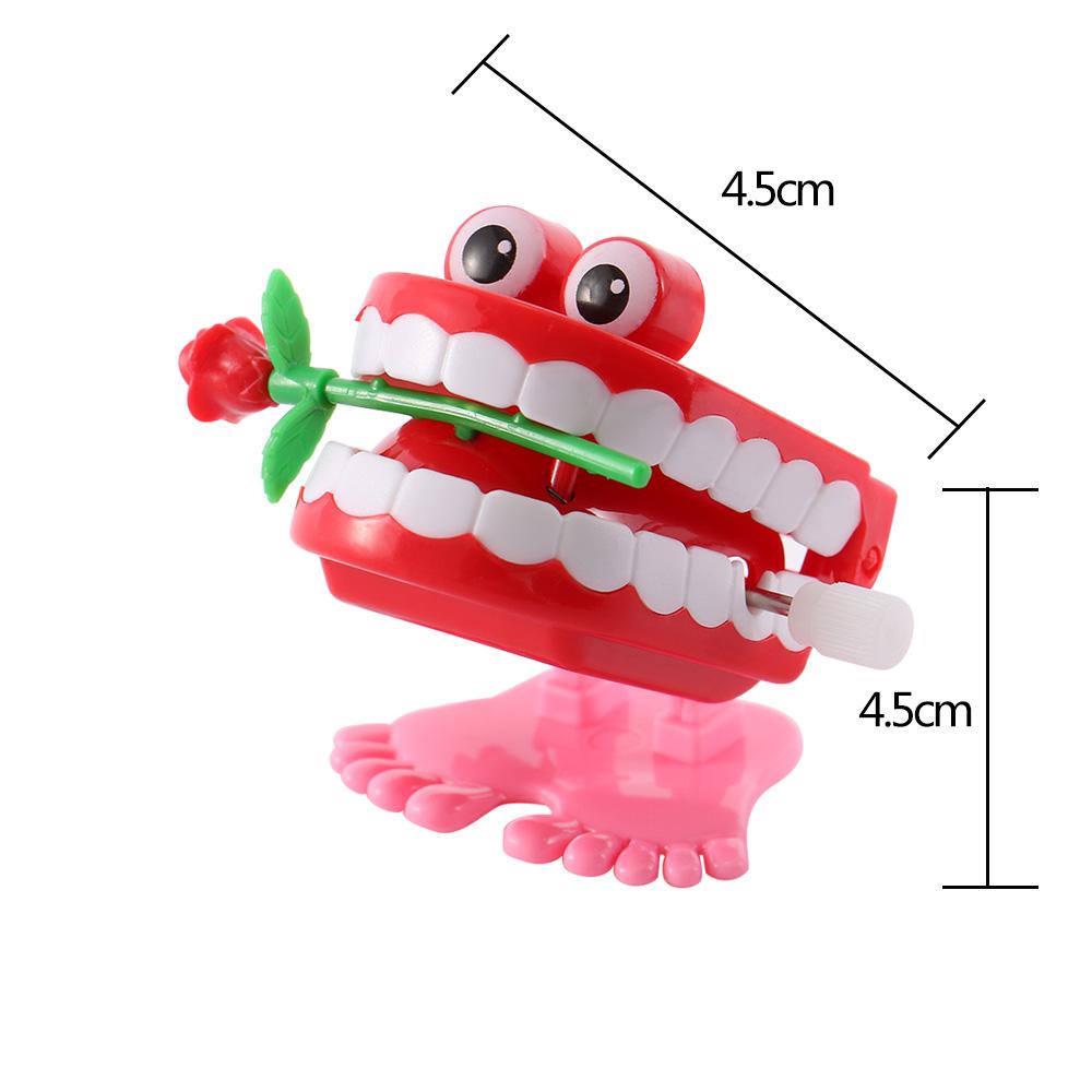 Funny for Baby Kids Plastic Teeth Rose Wind Up Clockwork Toy Clockwork Toy Walking Teeth Shape