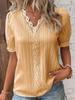 Summer 2025 New Vacation Fashion Cutout Short-sleeved Shirt, Women's Shirt