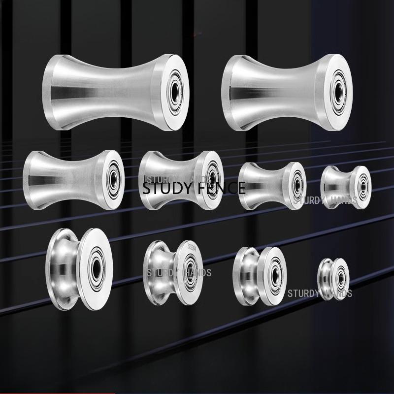 1pc 304 Stainless Steel U-shaped Groove Bearing Steel Wire Guided Fixed Wheel Household Hardware Accessories Roller Bearing