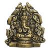 Metal Handcrafted Golden Lord Ganesha Idol On Peacock Design Throne - Decorative Religious God Statue for Home
