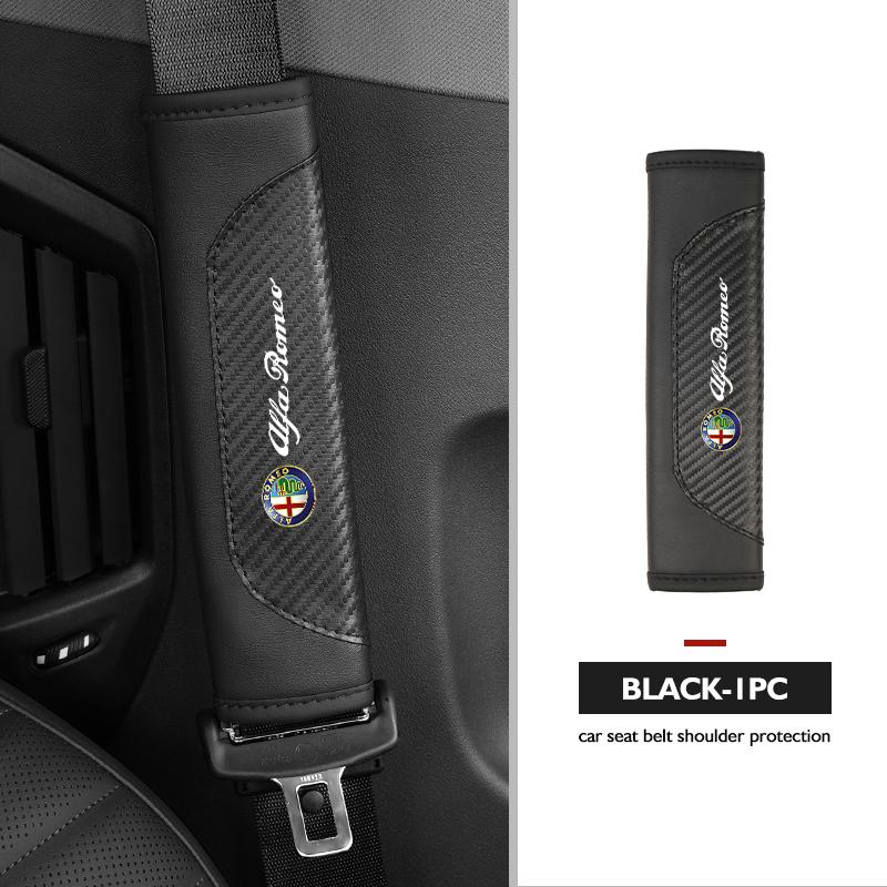AAACO1 Car Seat Belt Shoulder Cover Protection Pads Safety Belt Accessories For Alfa Romeo GT Stelvio F1 Brera Volante Tonale Gloria