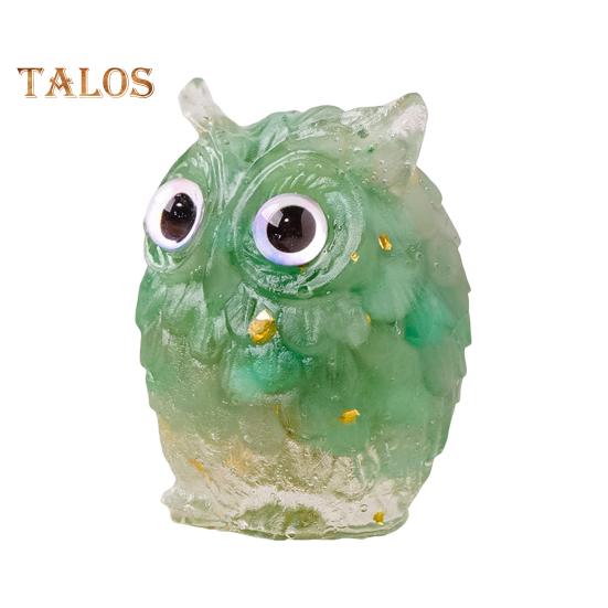 Украшение в виде совы из натурального хрусталя, ручная работа, фигурка совы из смолы с кристальным гравием внутри, коллекционное красочное украшение в виде совы для домашнего декора, исцеления Рейки