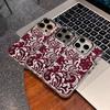Красный кружевной чехол для телефона для iPhone 17 16 Pro Max 14 15 Plus Чехол iPhone 11 12 13 17E 16E Мягкий ударопрочный чехол