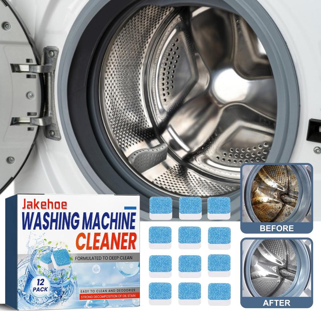 12 шт. Таблетки для чистки стиральной машины Барабанный тип Бак для воды Чистка стиральной машины Средство для удаления запаха и грязи Чистящие таблетки