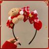 Pony Red Velvet Bow Hairband Cartoon Plush Hair Hoop Sweet New Year Headband  Photo Prop