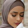 Elastic Tie Hijab Women Undercap Head Scarf Islamic Under Scarf Stretch Ramadan Ribbed Hijab  Girls