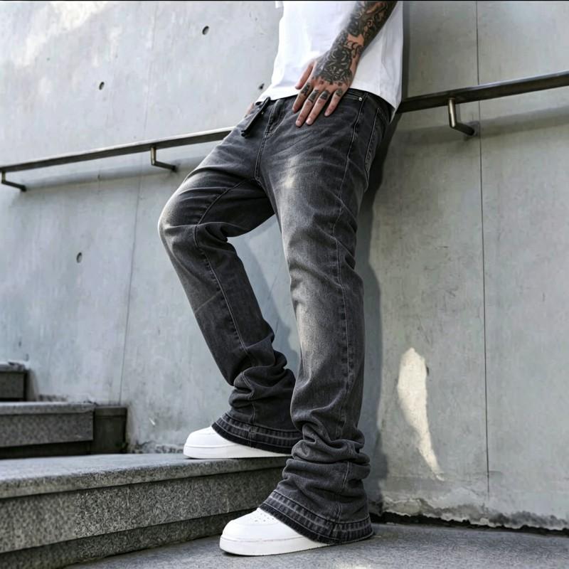TK American Vintage Washed Denim Pants Loose Straight Leg Jeans Teens