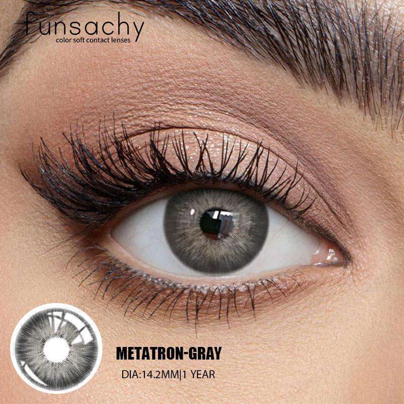 FUNSACHY 2pcs New Colored Contact Lenses for Eyes Fashion Cosmetic Brown Pupils Gray Lenses for Eye Multicolored Contact Lens