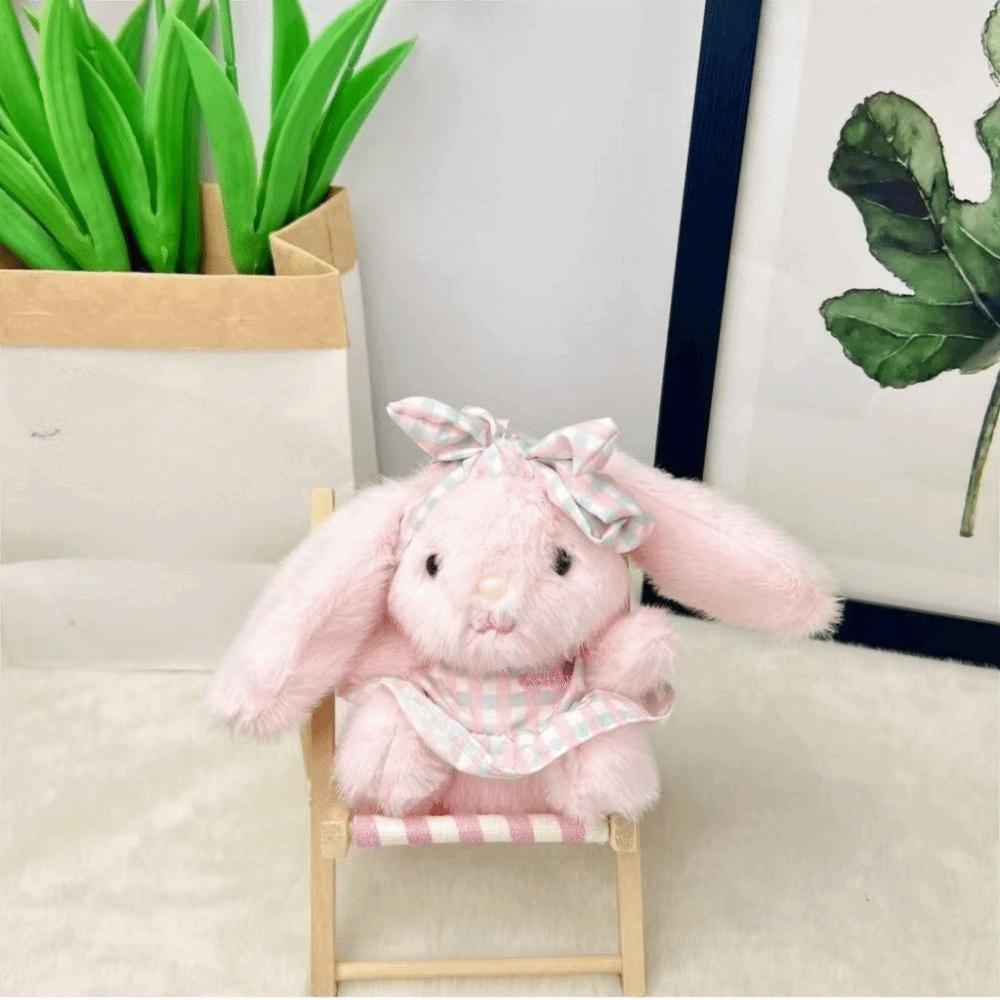 Creative Easter Stuffed Bunny Keychain Bow Rabbit Pendant Bag Charm Plush Toy Key Ring Girls