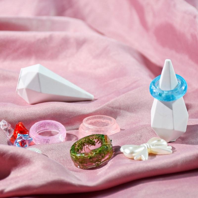 Гибкая силиконовая форма для колец на палец, полная пластина, кольца с бриллиантами, форма для эпоксидной смолы, инструмент для изготовления украшений, уникальные аксессуары, формы