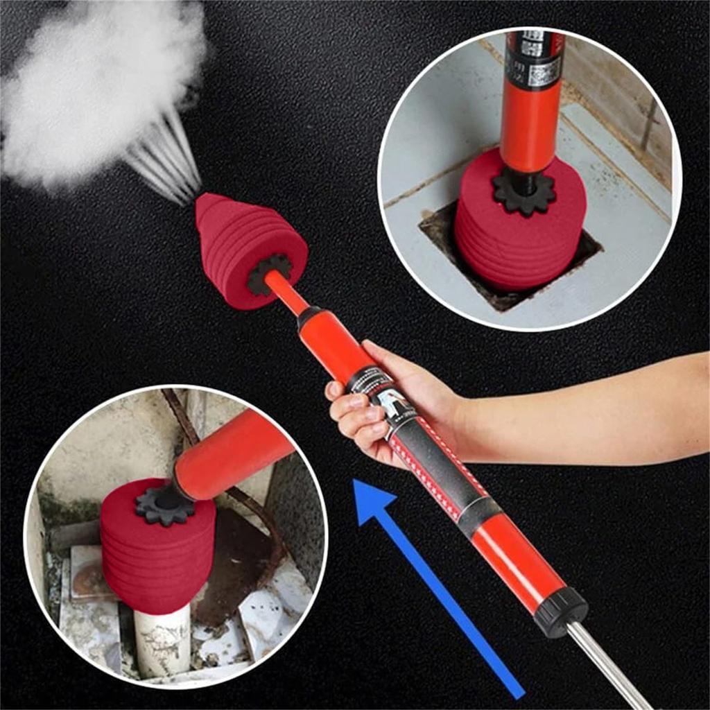 High Pressure Toilet Unblock One Shot Toilet Pipe Plunger, Upgraded Toilet Plunger Kit High Pressure Clog Remover Plumbing Tool