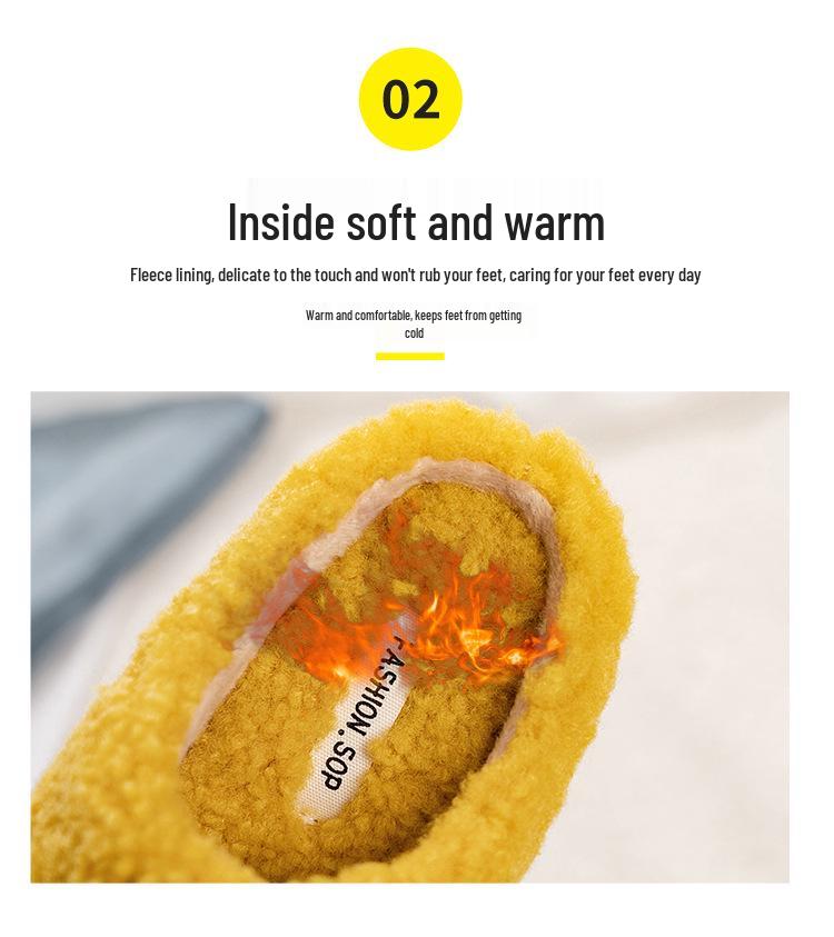 Зима 2025 Уличные Женские Плюшевые Меховые Шлепанцы Корейского Стиля с Закрытым Носком