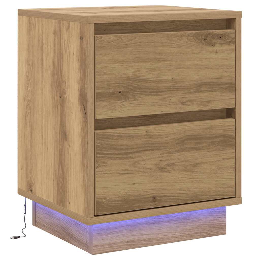Nightstand Set (2 pcs) Artisan Oak Finish 39 x 34.5 x 50 cm Particleboard