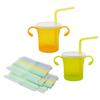 Agapura 3WAY Straw Cup 180ml X 2p + Straw Random Delivery 100p, Green, Orange, 1 Set
