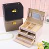 Leather Jewelry Storage Box - Organizer for Rings, Earrings, Necklaces, Makeup & Watch