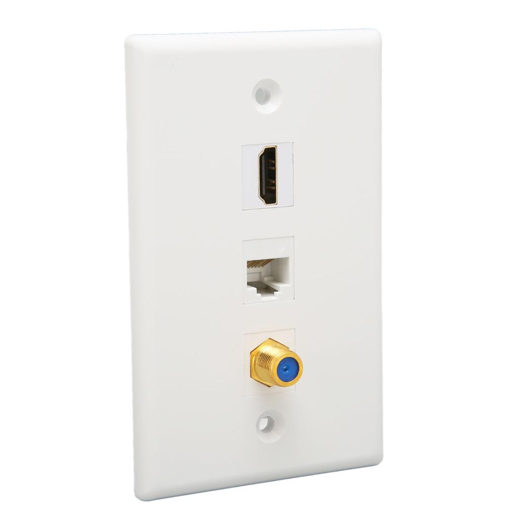 Настенная панель HD Multimedia Interface Многофункциональная CAT6 TV F-разъем 3-портовая настенная панель Ethernet для HDTV