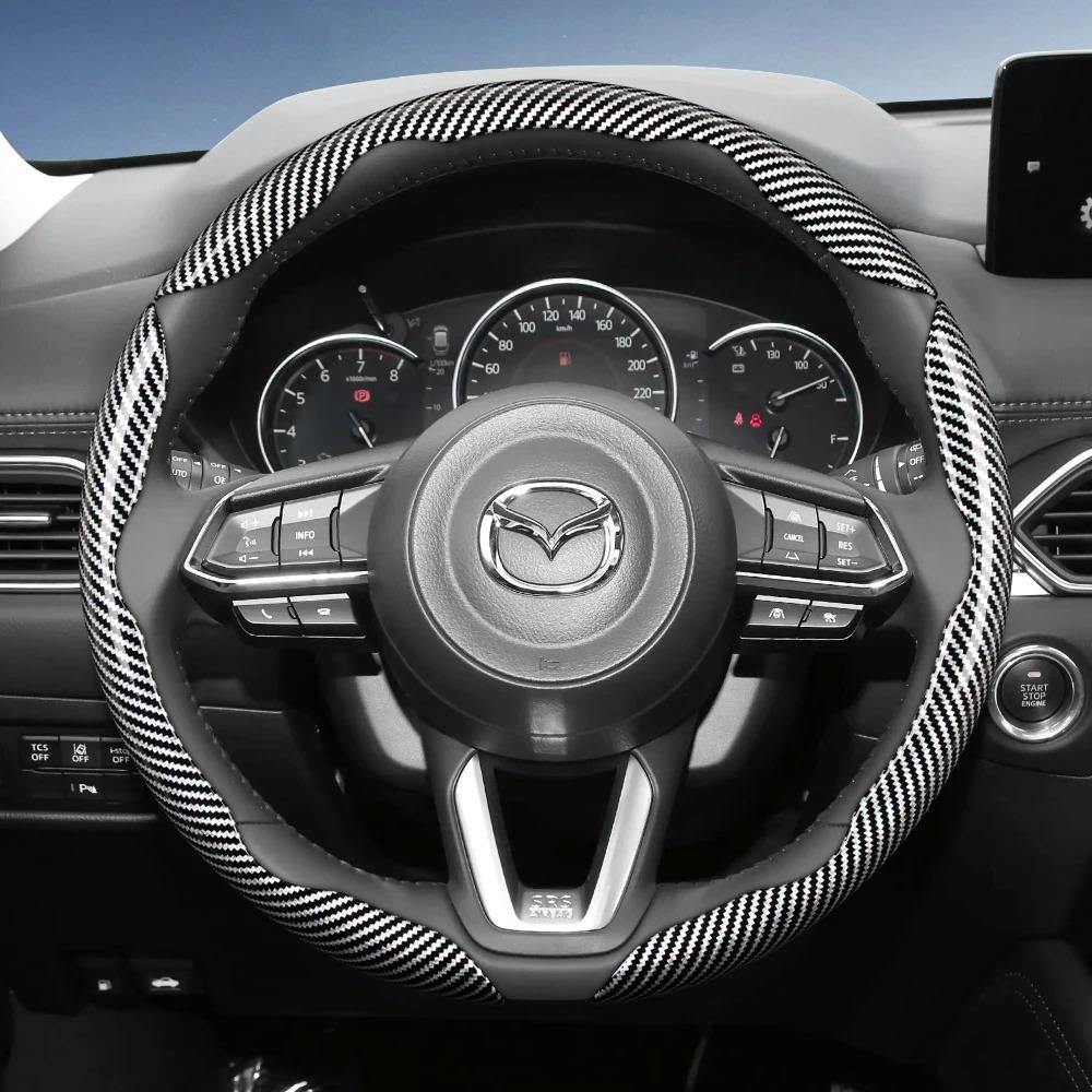 Подходит для Mazda Карбоновая накладка на руль для Cx-5 Cx-30 Mazda3 Cx-50 Cx-90 Mazda2 Cx-60 Cx-3 Mx-5 Bt-50