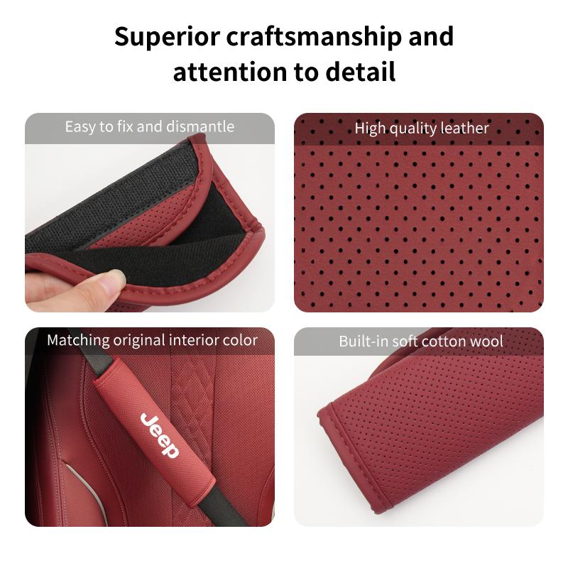Breathable Car Seat Belt Padding Pad Interior Accessories For Jeep Wrangler Renegade Compass Grand Cherokee JK Patriot Liberty