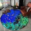 3D морское дно, подводный мир, дельфин, черепаха, круглый коврик, ковер для гостиной, спальни, диван, декор для игровой комнаты, нескользящий напольный коврик