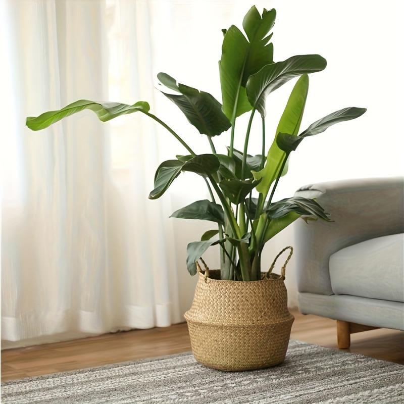 Плетеная вручную ваза, Овальное напольное кашпо, Корзина для хранения одежды и декора дома, Корзина для хранения цветочных горшков