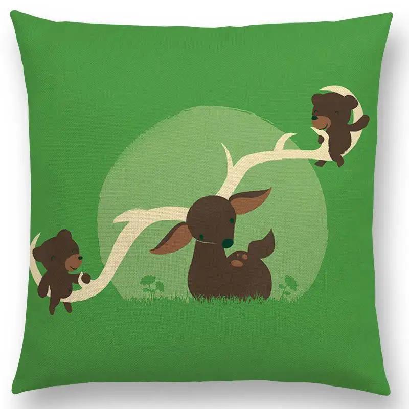 Последние мультяшные животные Милая акула Кошка Птица Жираф Пингвин Кит Белый медведь Бегемот Панда Чехол для подушки Автомобильный диван Наволочка