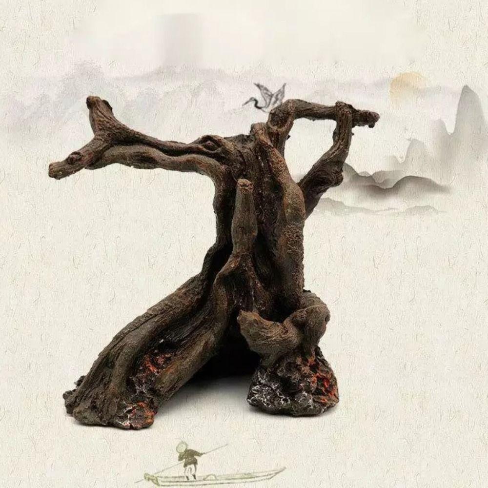 12 см смоляной ствол дерева украшение рептилия цилиндр корни растение для рептилии ящерица рак-отшельник