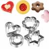 Set of 12 Stainless Steel Cookie Cutters, Round, Heart, Star, Flower, Biscuit Cutters, Large, Medium, and Small, Baking Tools for Handmade DIY Baking,