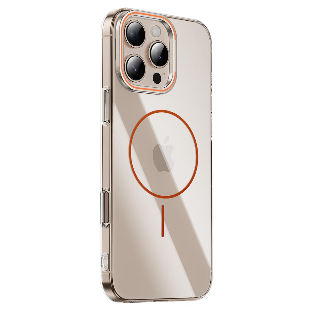 For iPhone 16 Pro Case Compatible with MagSafe Lens Frame Kickstand Clear PC Phone Cover