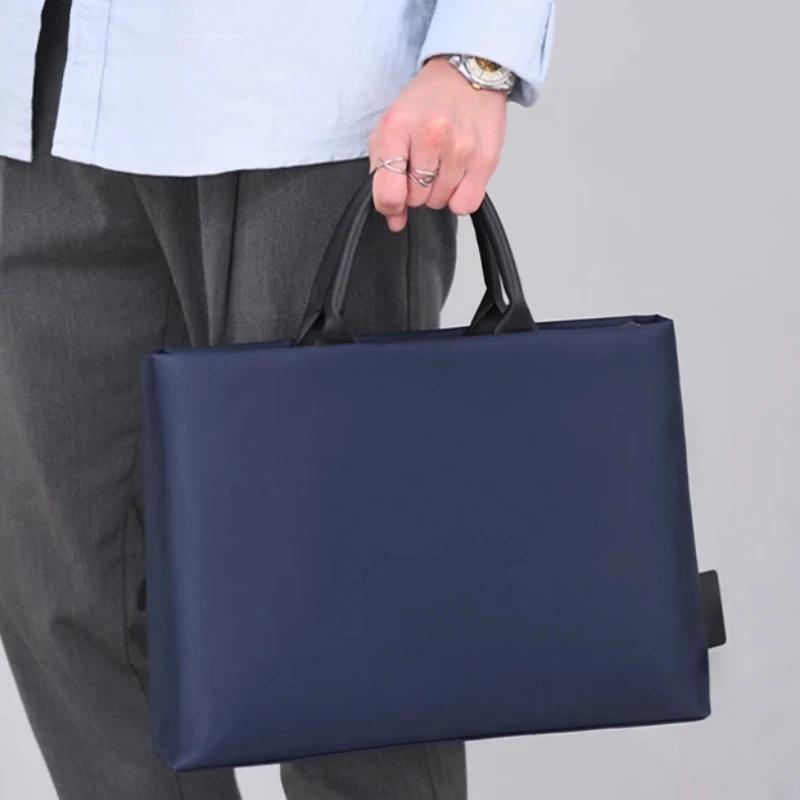 Базовый простой портфель на молнии, качественная прочная водонепроницаемая деловая сумка-портфель большой емкости