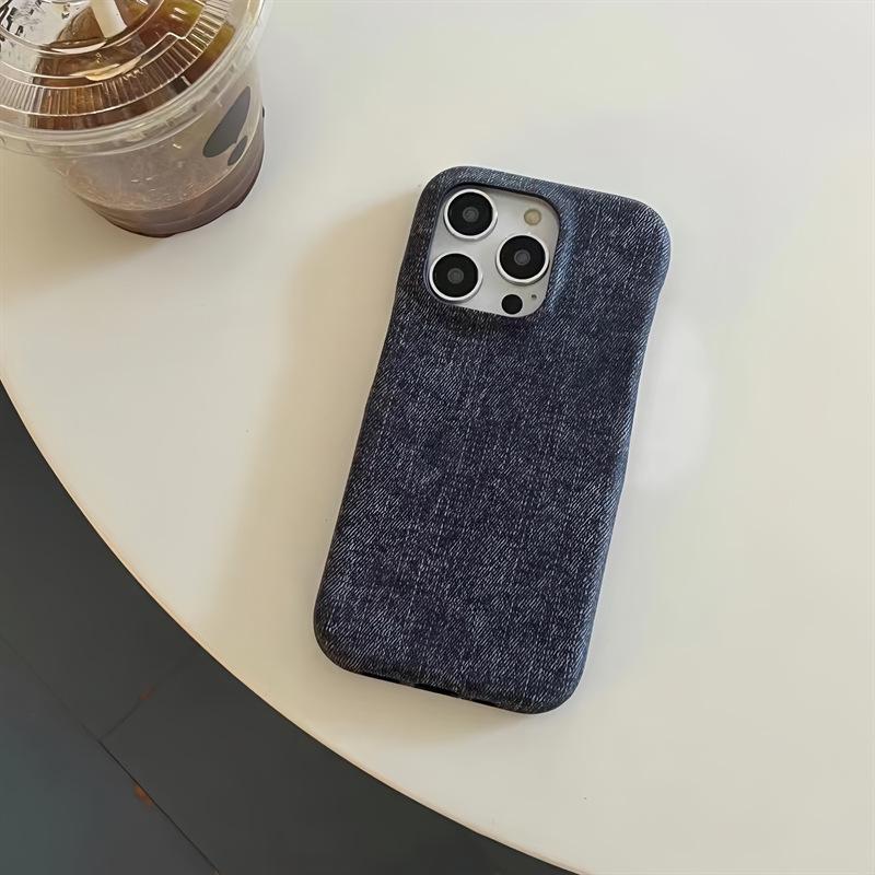 Минималистичный однотонный джинсовый чехол для телефона iPhone 17 Pro Max/16/15/14 Полуоблегающий 13