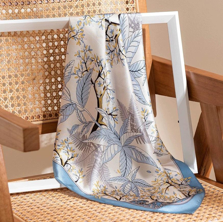 Silk Scarf Square Scarf High-end Strap 100% Mulberry F Student Fashion Sunscreen Shawl Dual-purpose