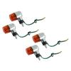 Bike Parts Center Plated Turn Signals Round Universal Orange Lens Set of 4